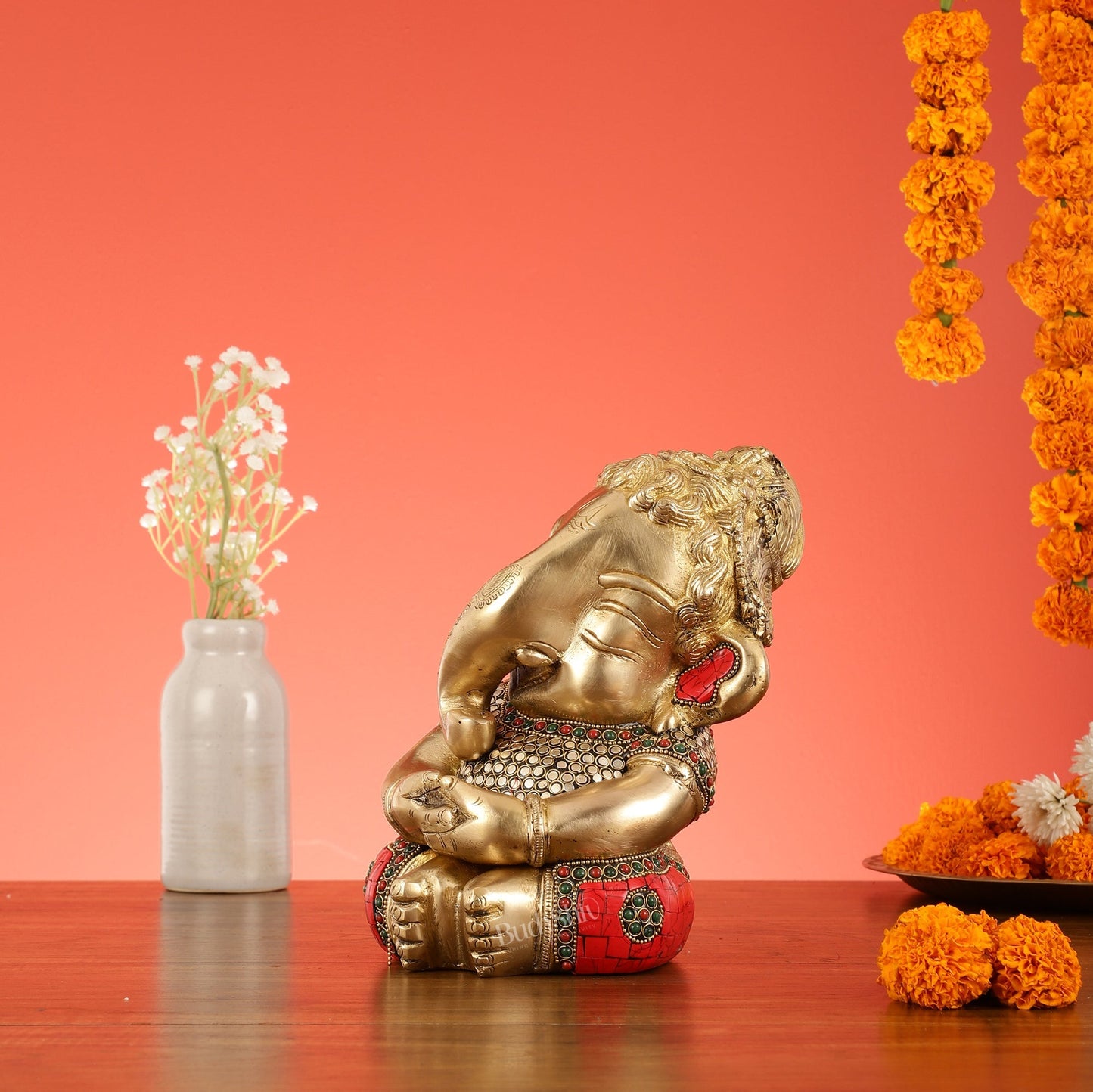 Unique Baby Ganesha Brass idol 9 inches