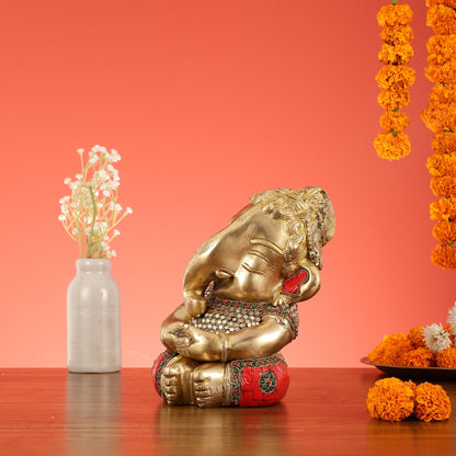 Unique Baby Ganesha Brass idol 9 inches
