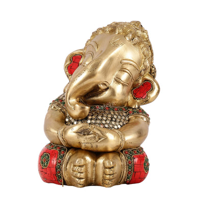 Unique Baby Ganesha Brass idol 9 inches