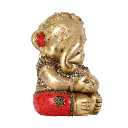 Unique Baby Ganesha Brass idol 9 inches