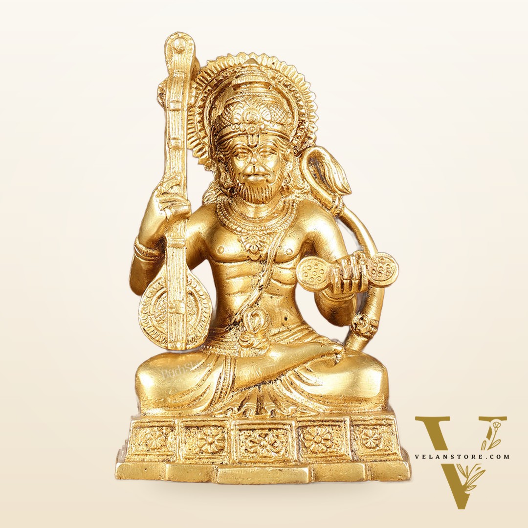 Unique Brass Bhajan Hanuman Idol | Height: 5.5 inch