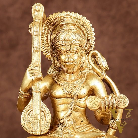 Unique Brass Bhajan Hanuman Idol | Height: 5.5 inch