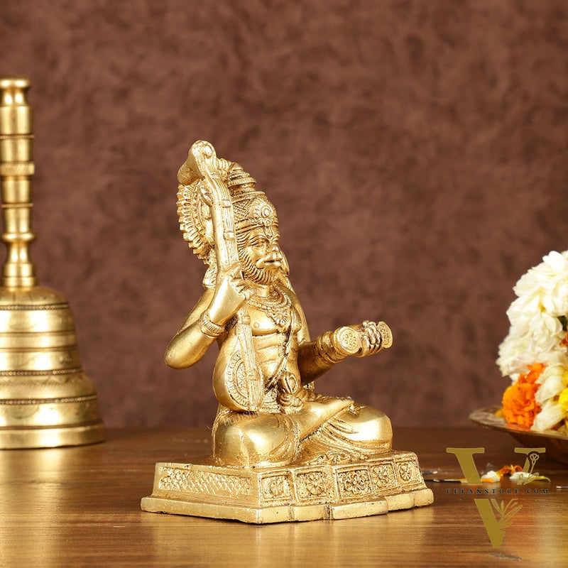 Unique Brass Bhajan Hanuman Idol | Height: 5.5 inch