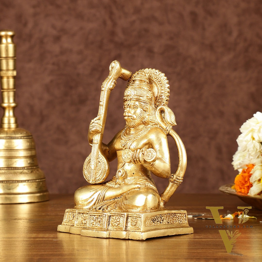 Unique Brass Bhajan Hanuman Idol | Height: 5.5 inch
