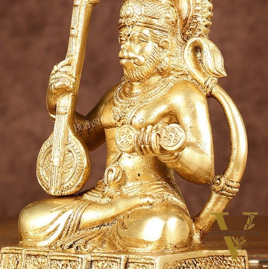 Unique Brass Bhajan Hanuman Idol | Height: 5.5 inch