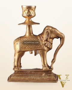 Unique Brass Elephant Candle Holder 6.5"
