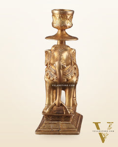 Unique Brass Elephant Candle Holder 6.5"