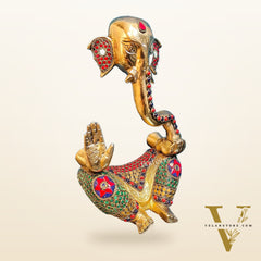 Unique Brass Ganapati Modern Abstract Aashirwad Table Accent | Height 12 inches
