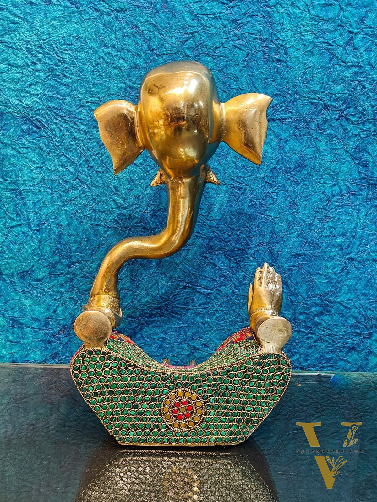Unique Brass Ganapati Modern Abstract Aashirwad Table Accent | Height 15 inches