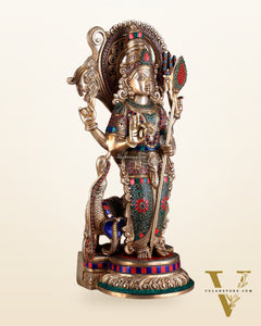 Unique Brass Kartikeya Lord Murugun Statue 20"