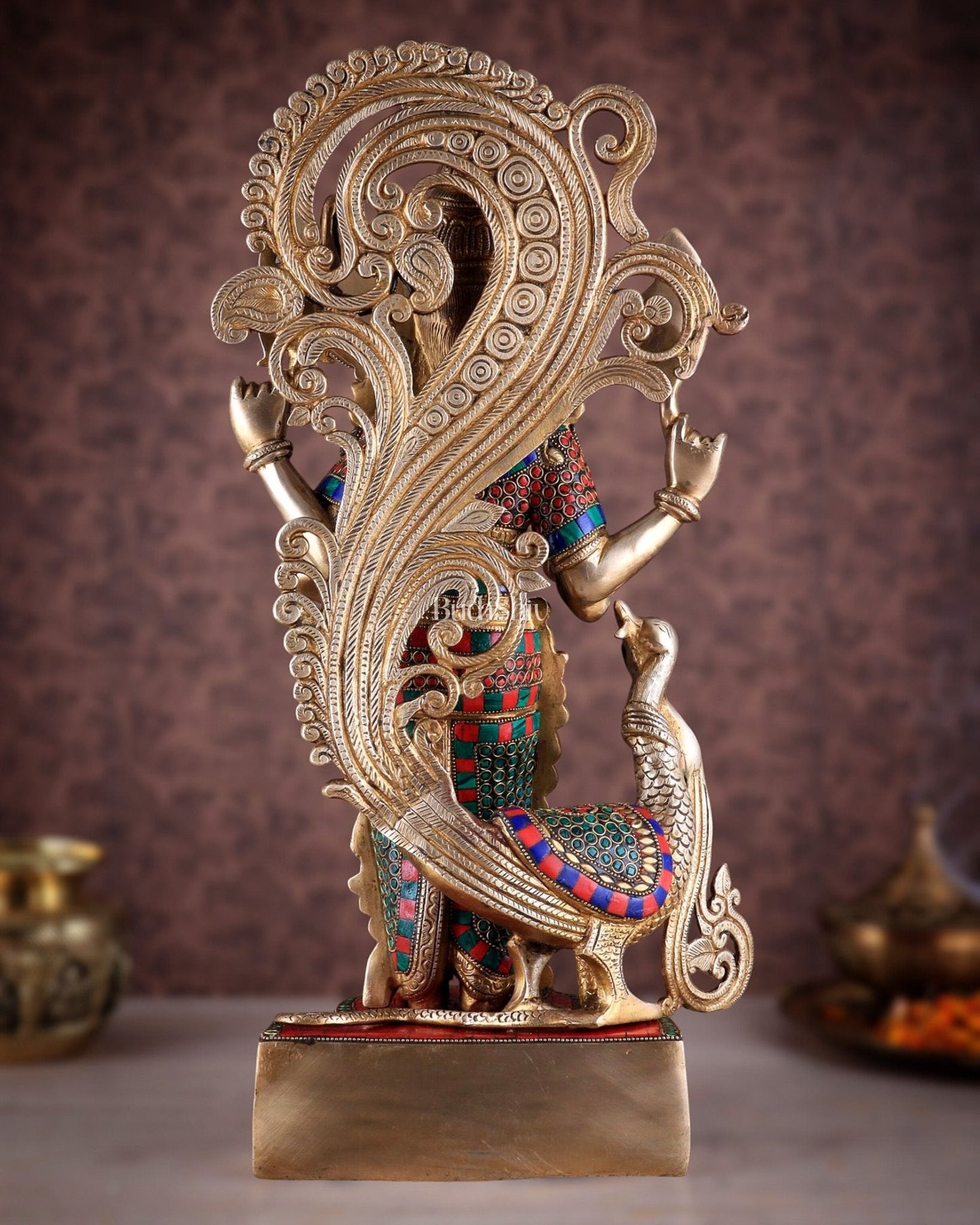 Unique Brass Kartikeya Lord Murugun Statue 20"