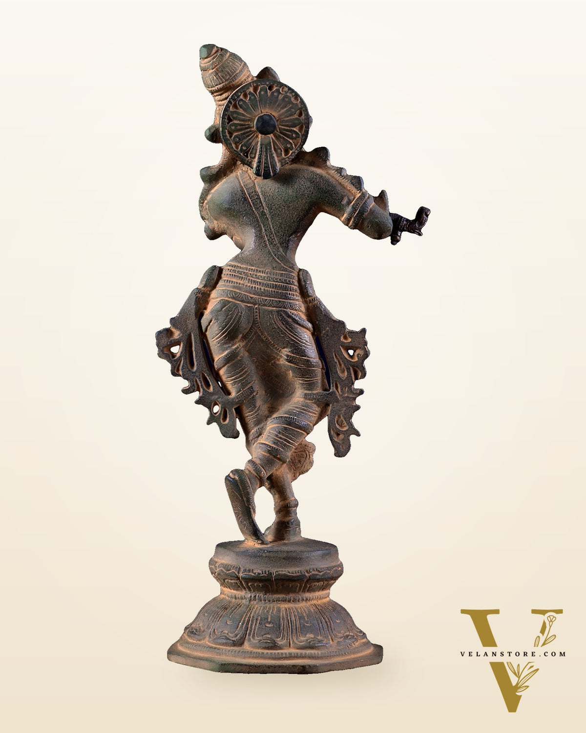 Unique Brass Krishna Statue - 9.5 Inches Super antique