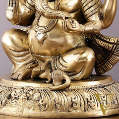 Unique Brass Lord Ganesha Statue - 11.5 Inch