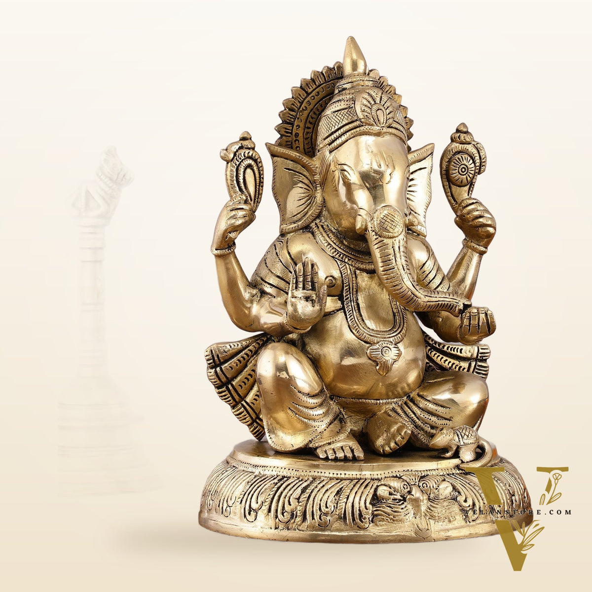Unique Brass Lord Ganesha Statue - 11.5 Inch