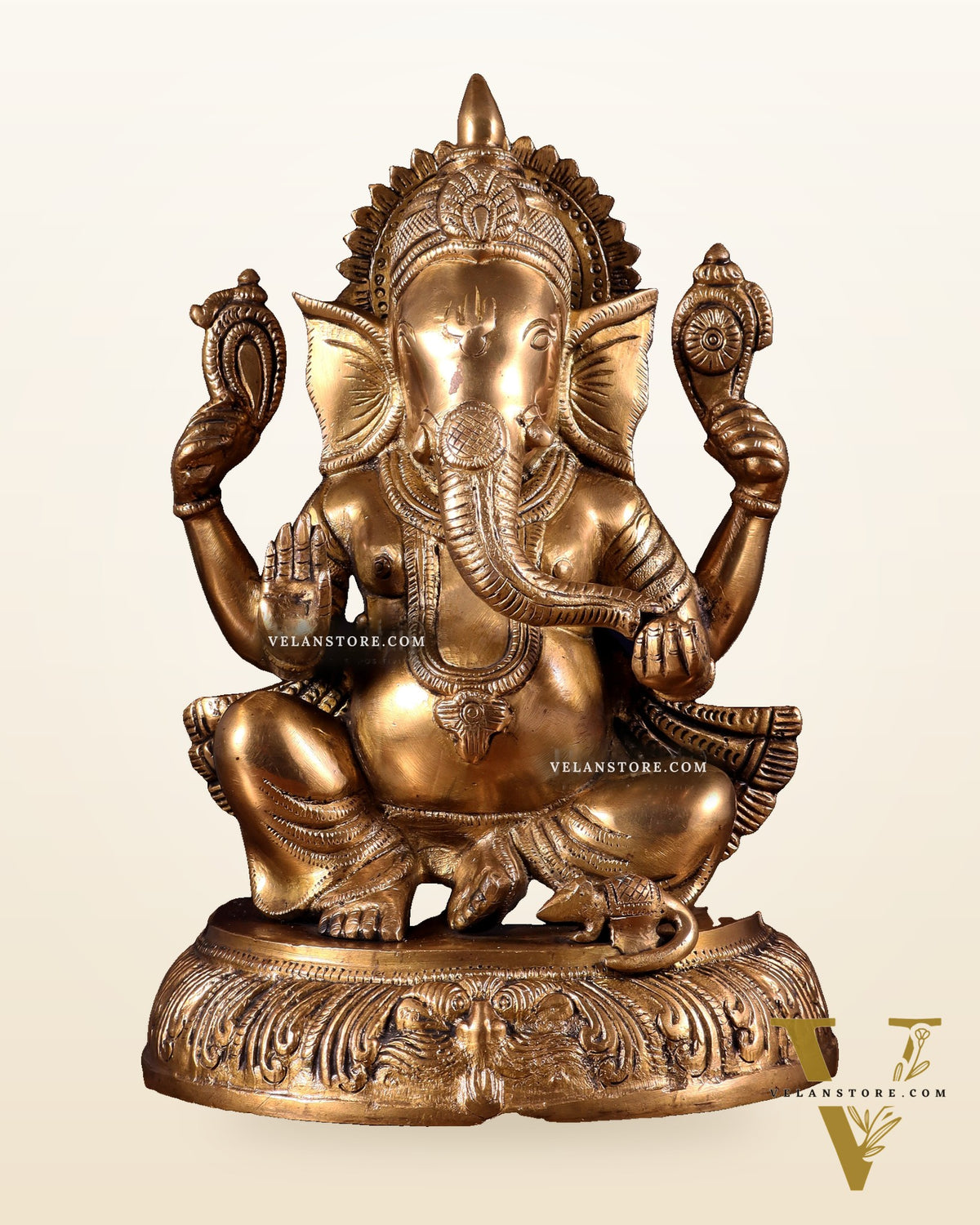 Unique Brass Lord Ganesha Statue - 11.5 Inch