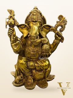 Unique Brass Lord Ganesha Statue - 22"