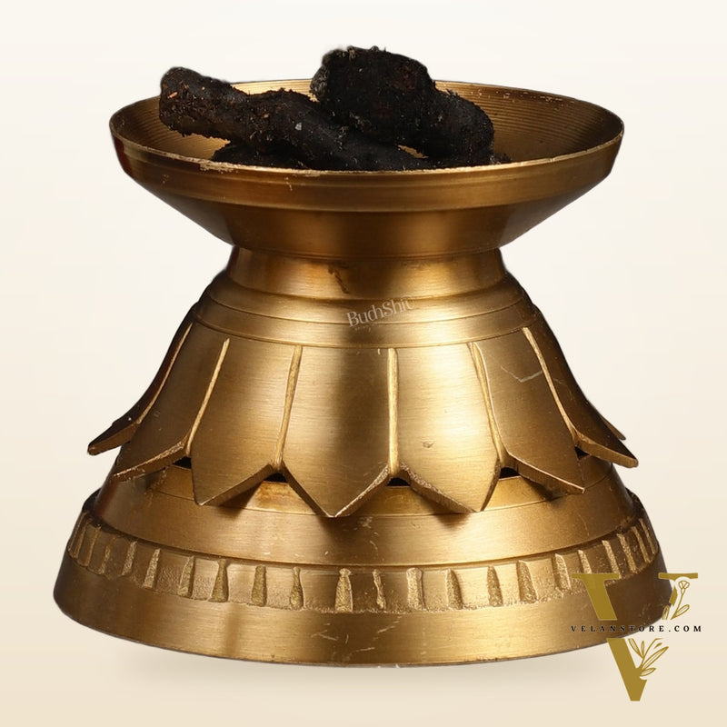 Unique Brass Peacock Loban Daam Dhoop Burner 6.5"