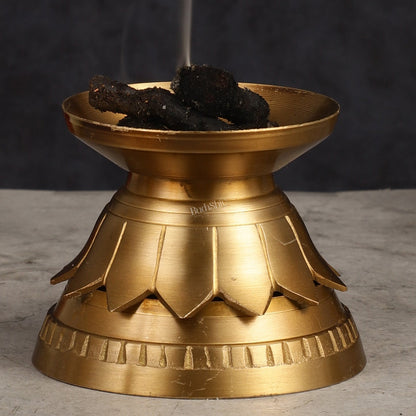 Unique Brass Peacock Loban Daam Dhoop Burner 6.5"