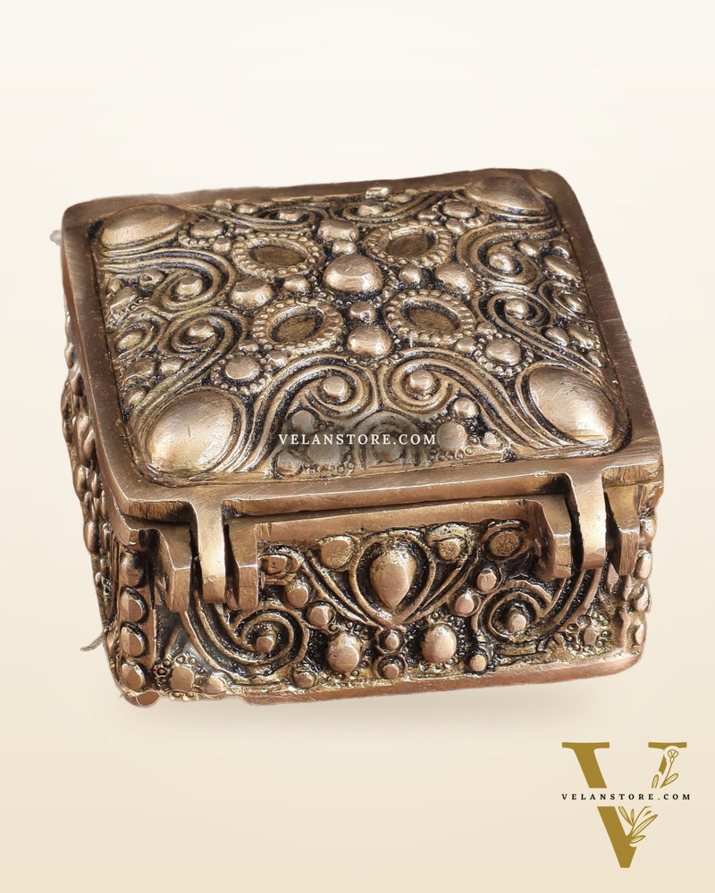 Unique Brass Square Multipurpose Storage Box