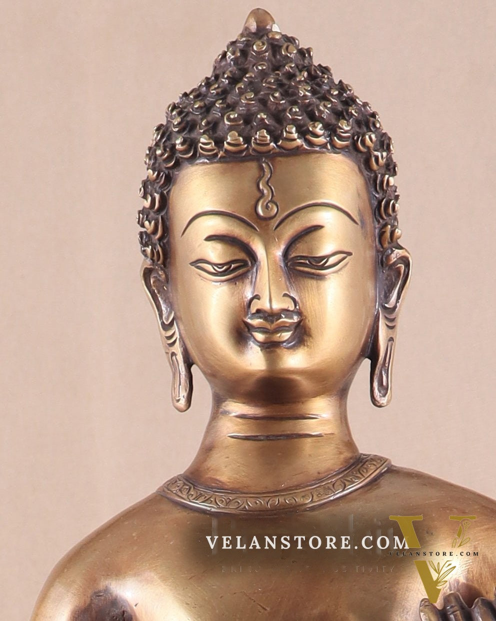 Unique Brass Standing Buddha Statue 22"