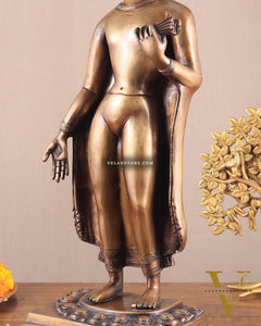 Unique Brass Standing Buddha Statue 22"