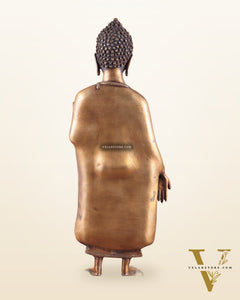 Unique Brass Standing Buddha Statue 22"