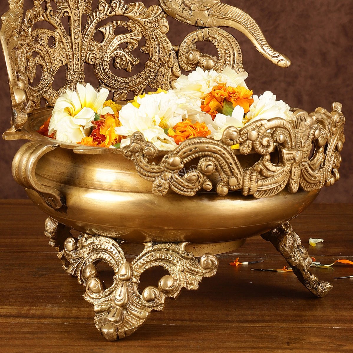 Unique Brass Urli Bowl | Height: 10 inch