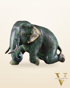 Unique Brass Vintage Baby Elephant Showpiece – 6 Inches Tall