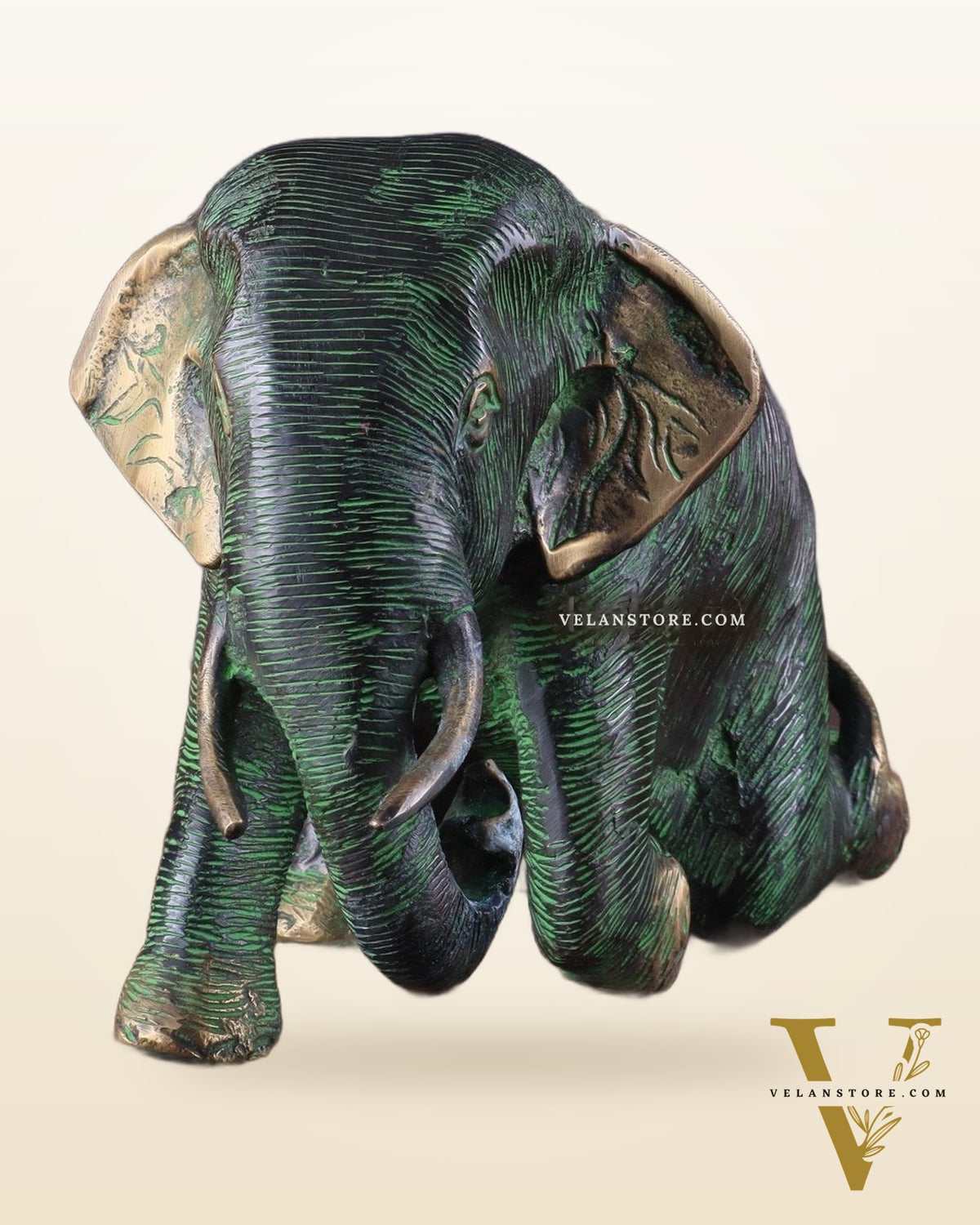 Unique Brass Vintage Baby Elephant Showpiece – 6 Inches Tall