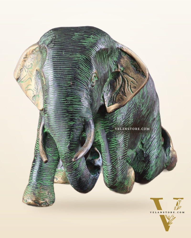Unique Brass Vintage Baby Elephant Showpiece – 6 Inches Tall