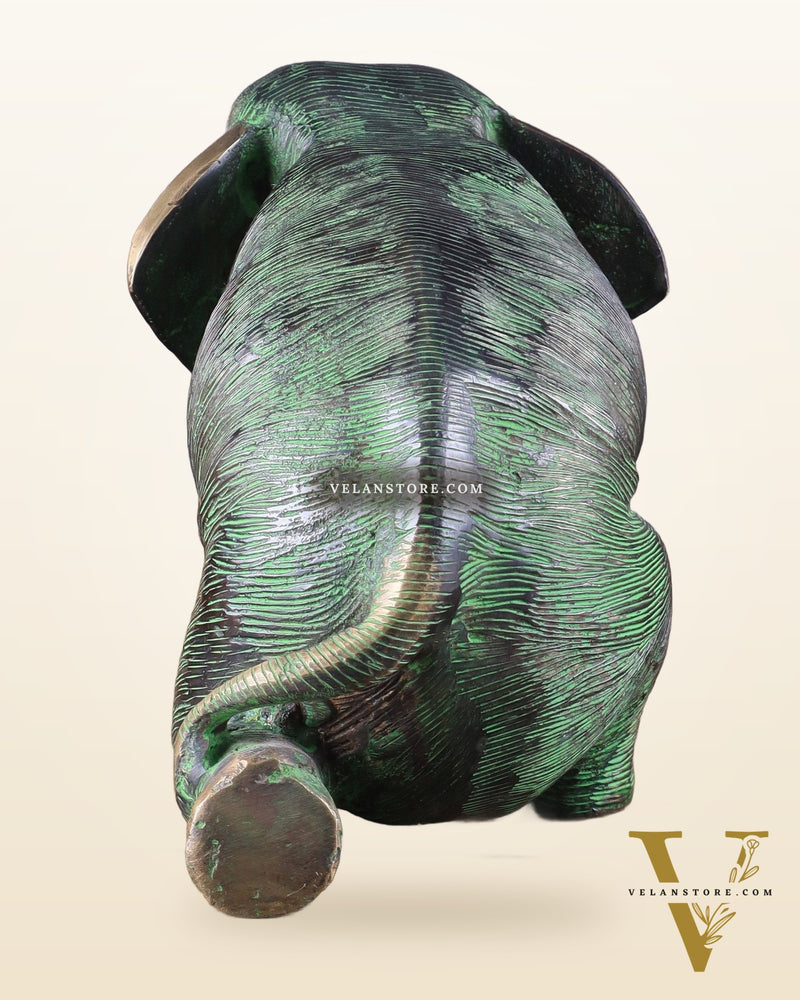 Unique Brass Vintage Baby Elephant Showpiece – 6 Inches Tall