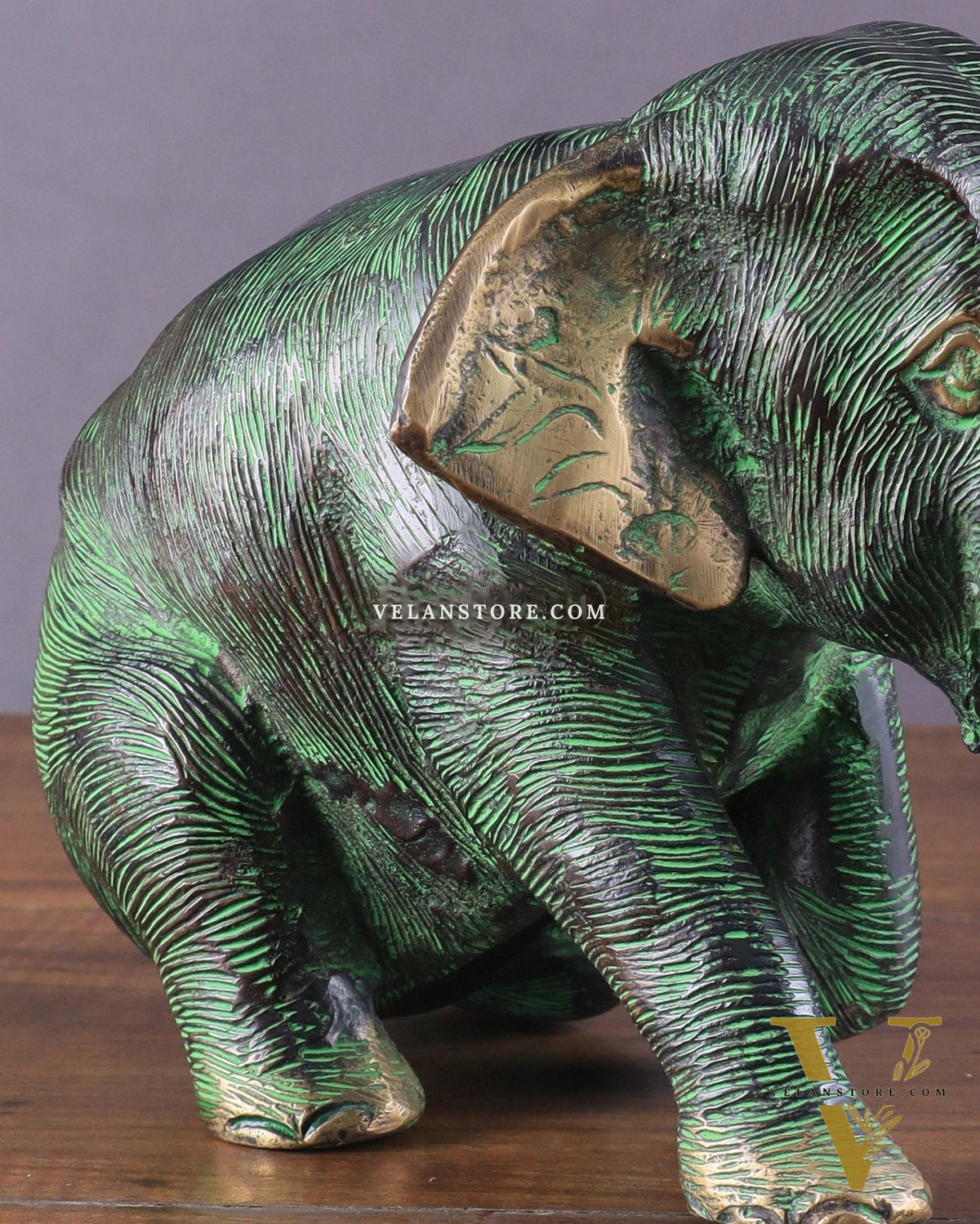 Unique Brass Vintage Baby Elephant Showpiece – 6 Inches Tall