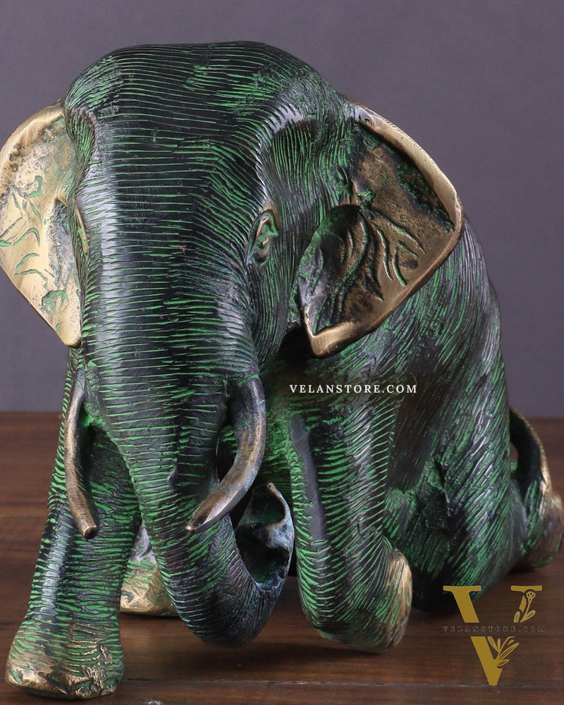 Unique Brass Vintage Baby Elephant Showpiece – 6 Inches Tall