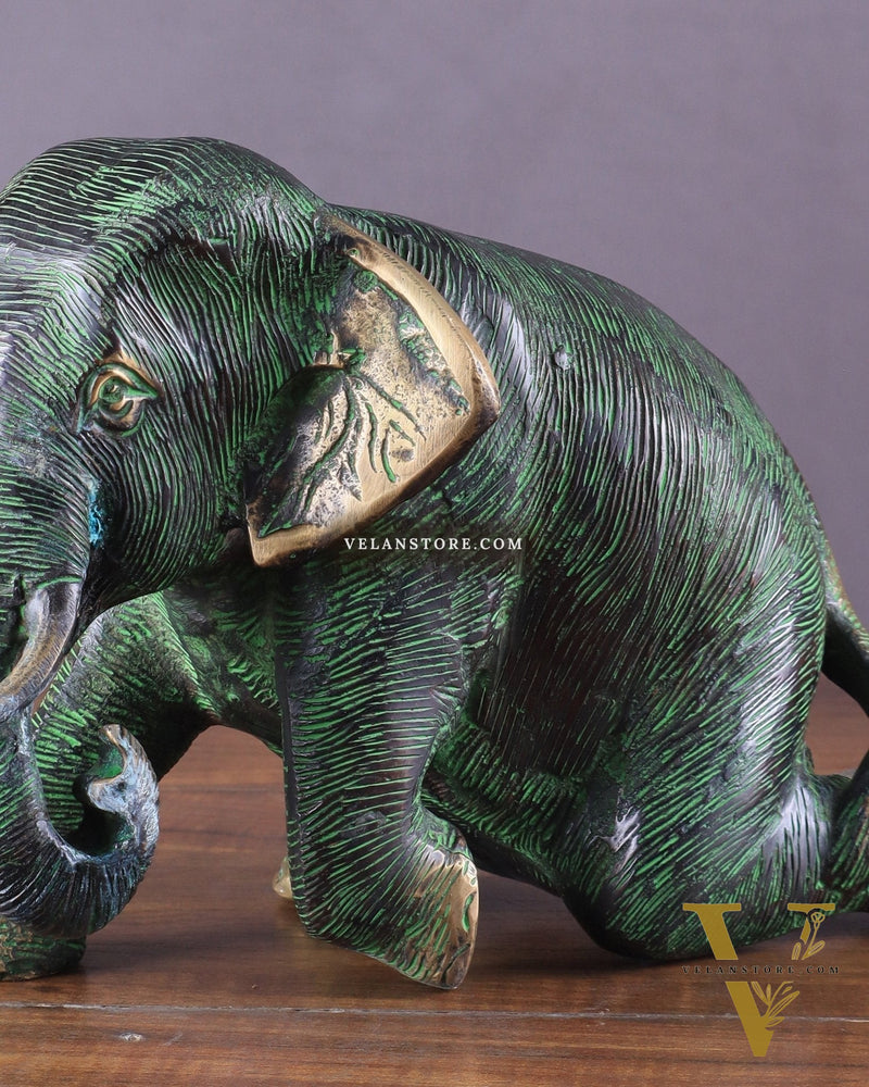 Unique Brass Vintage Baby Elephant Showpiece – 6 Inches Tall