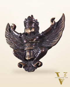 Unique Brass Wall Hanging Flying Garuda Idol 5" Chola brown tone
