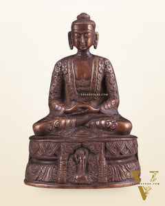 Unique Buddha in Deep Meditation Brass Statue | Intricate Craftsmanship 7"