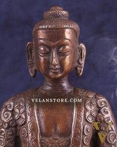 Unique Buddha in Deep Meditation Brass Statue | Intricate Craftsmanship 7"