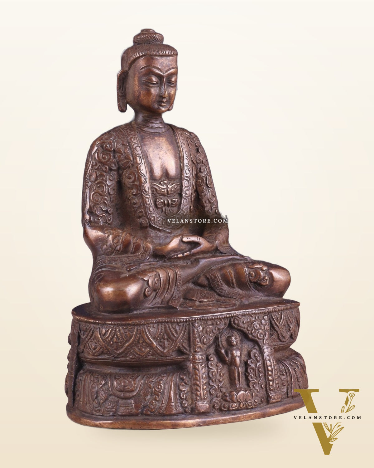 Unique Buddha in Deep Meditation Brass Statue | Intricate Craftsmanship 7"