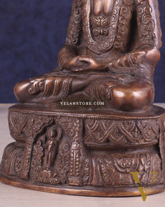 Unique Buddha in Deep Meditation Brass Statue | Intricate Craftsmanship 7"