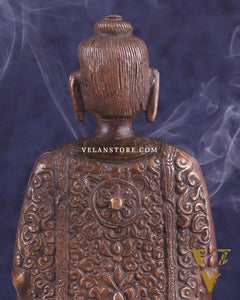 Unique Buddha in Deep Meditation Brass Statue | Intricate Craftsmanship 7"