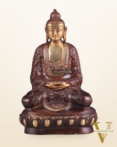 Unique Buddha in Deep Meditation Brass Statue | Premium Craftsmanship