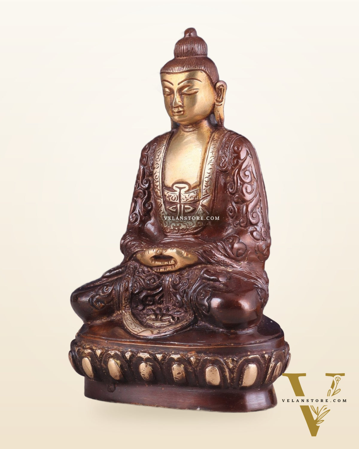 Unique Buddha in Deep Meditation Brass Statue | Premium Craftsmanship
