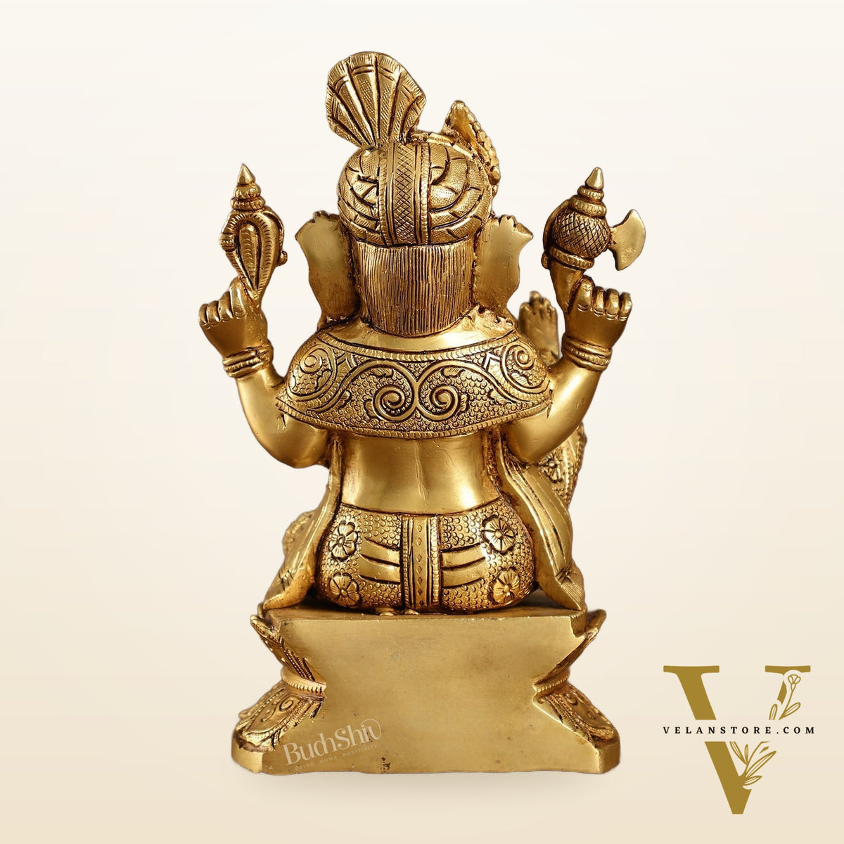 Unique Handcrafted Brass Ganapathi Statue 10 inch