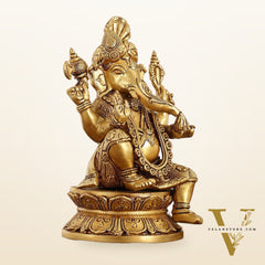 Unique Handcrafted Brass Ganapathi Statue 10 inch