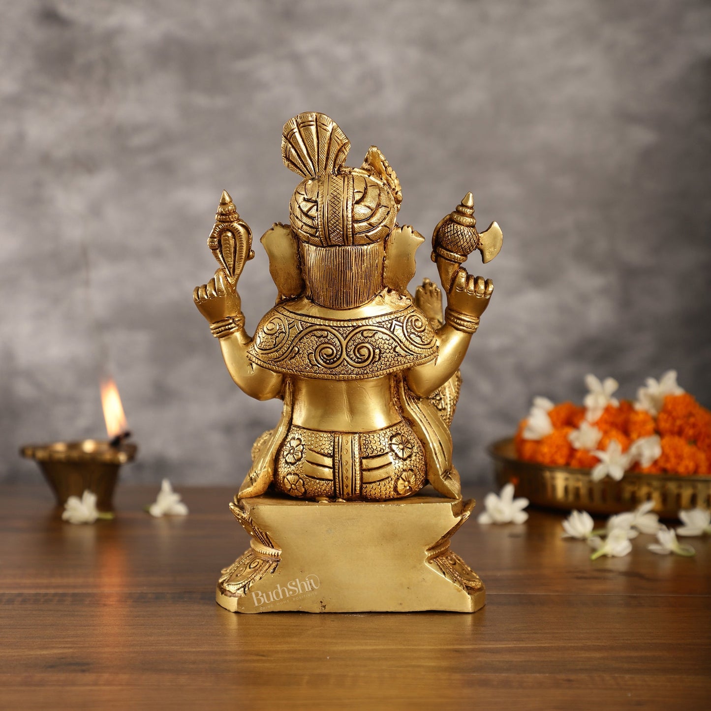 Unique Handcrafted Brass Ganapathi Statue 10 inch