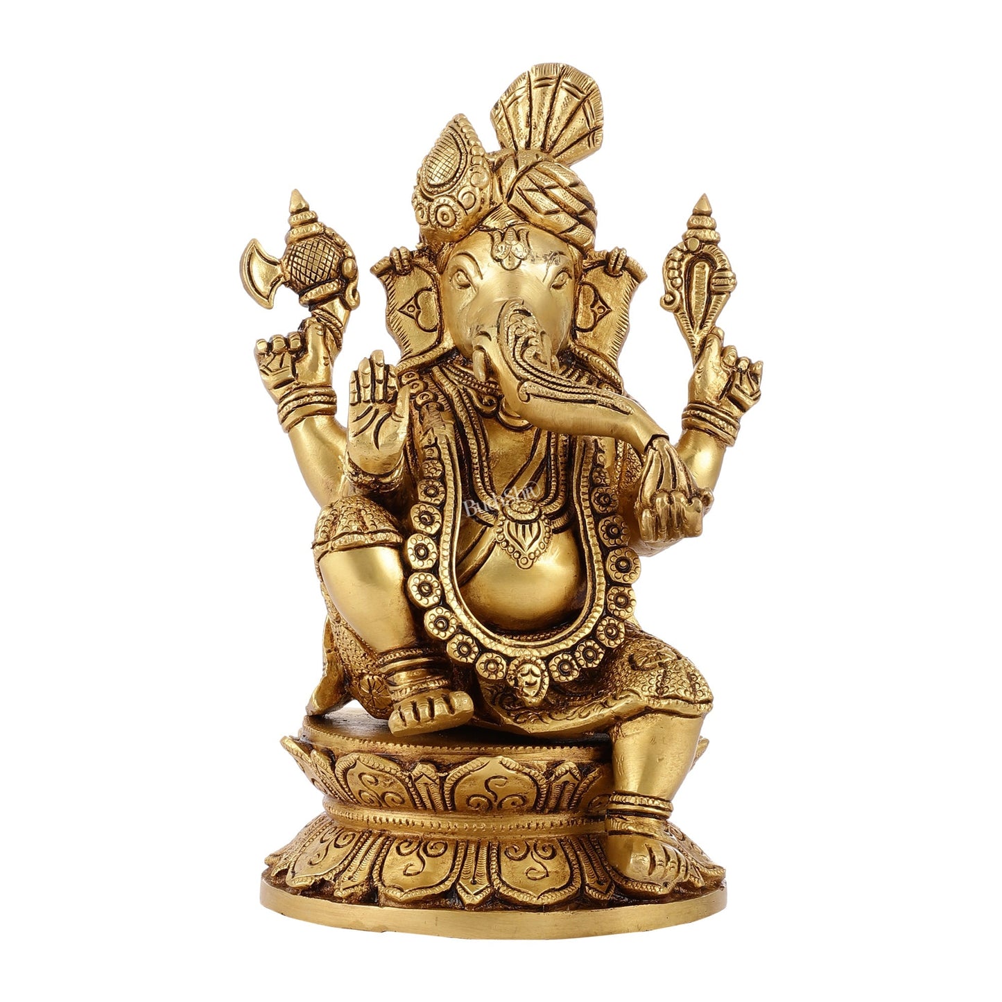 Unique Handcrafted Brass Ganapathi Statue 10 inch