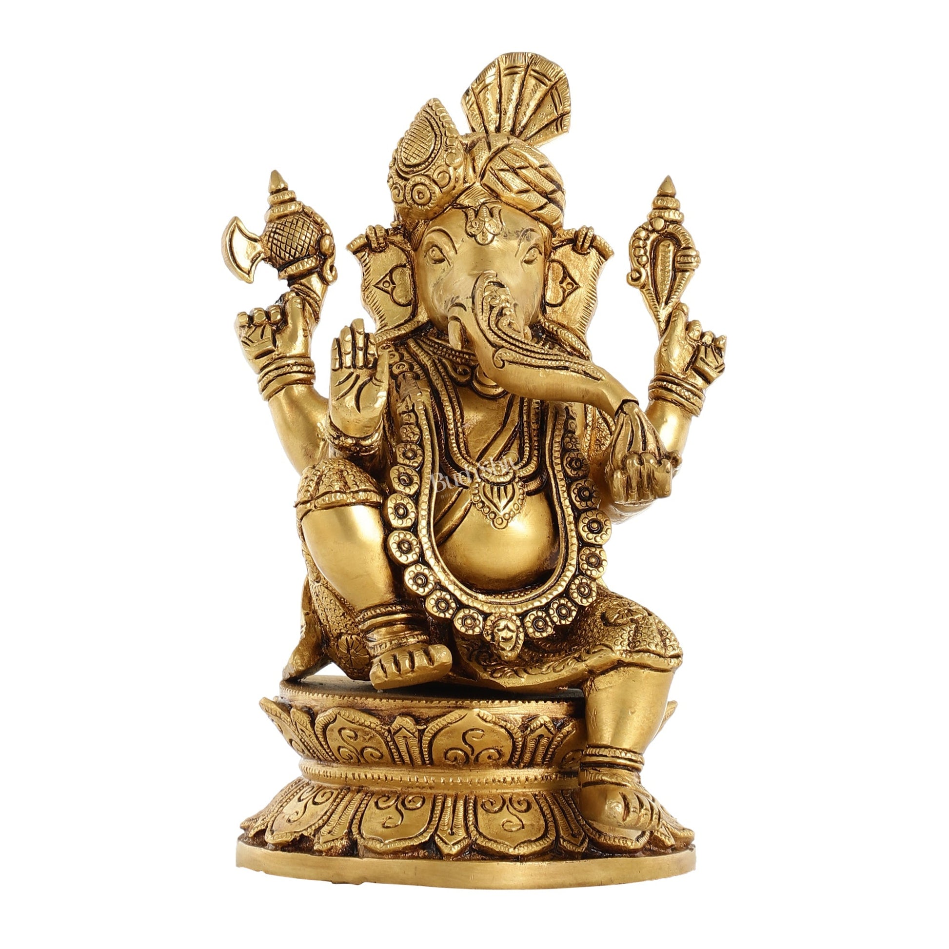 Unique Handcrafted Brass Ganapathi Statue 10 inch