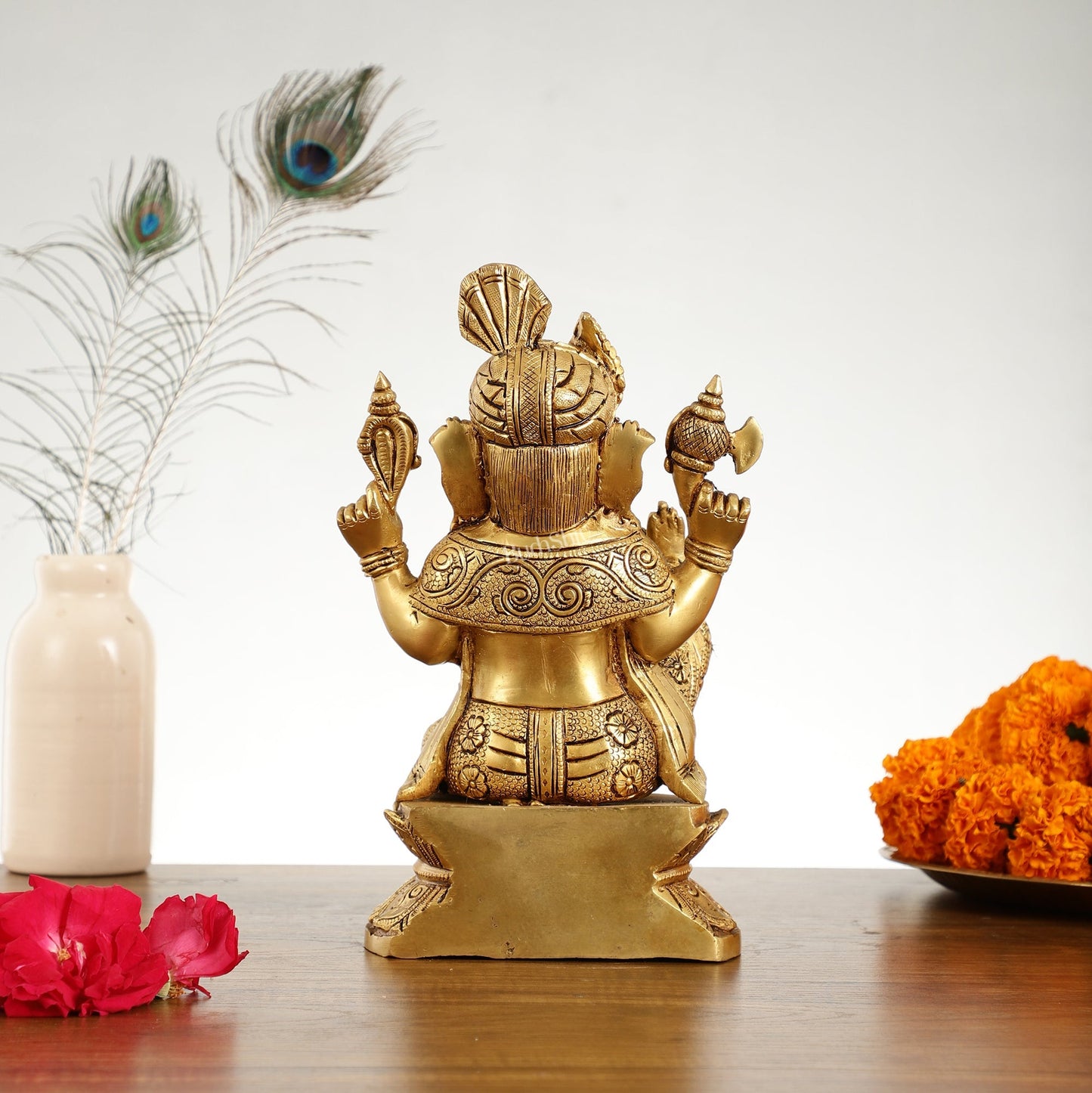 Unique Handcrafted Brass Ganapathi Statue 10 inch