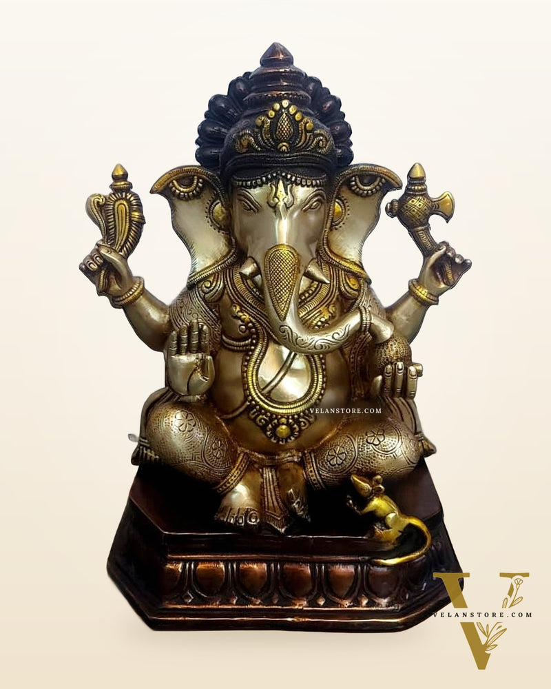Unique Handcrafted Ganesha Statue 14 inch