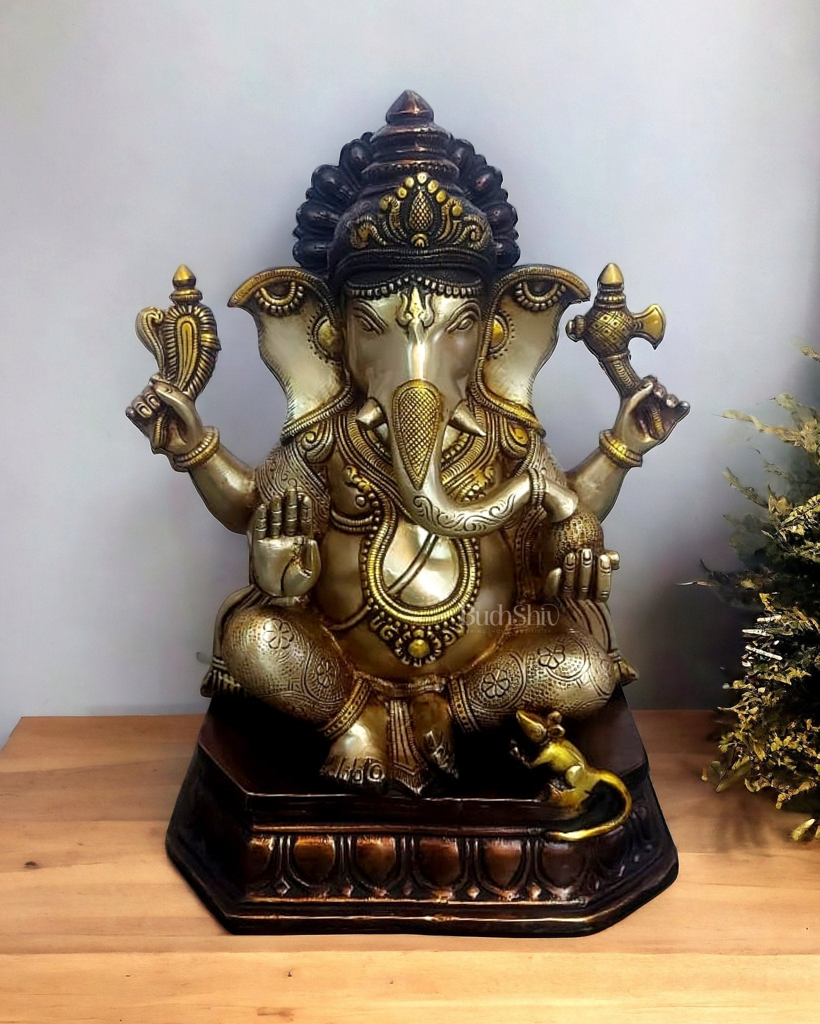 Unique Handcrafted Ganesha Statue 14 inch
